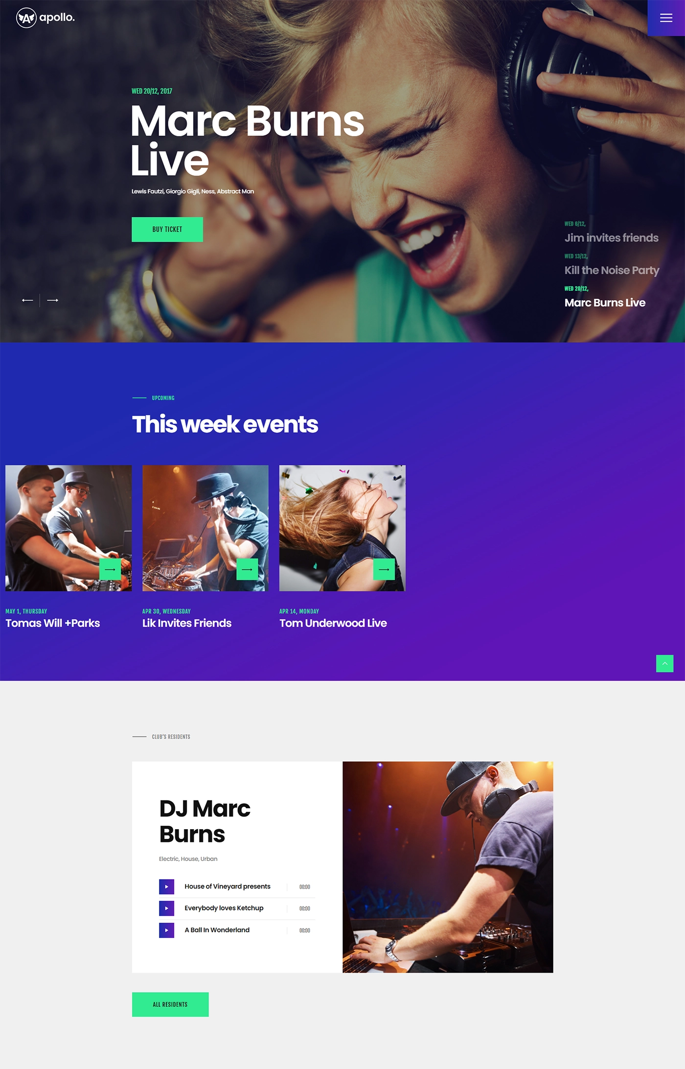 Apollo - Night Club, DJ Concert & Event WordPress Theme
