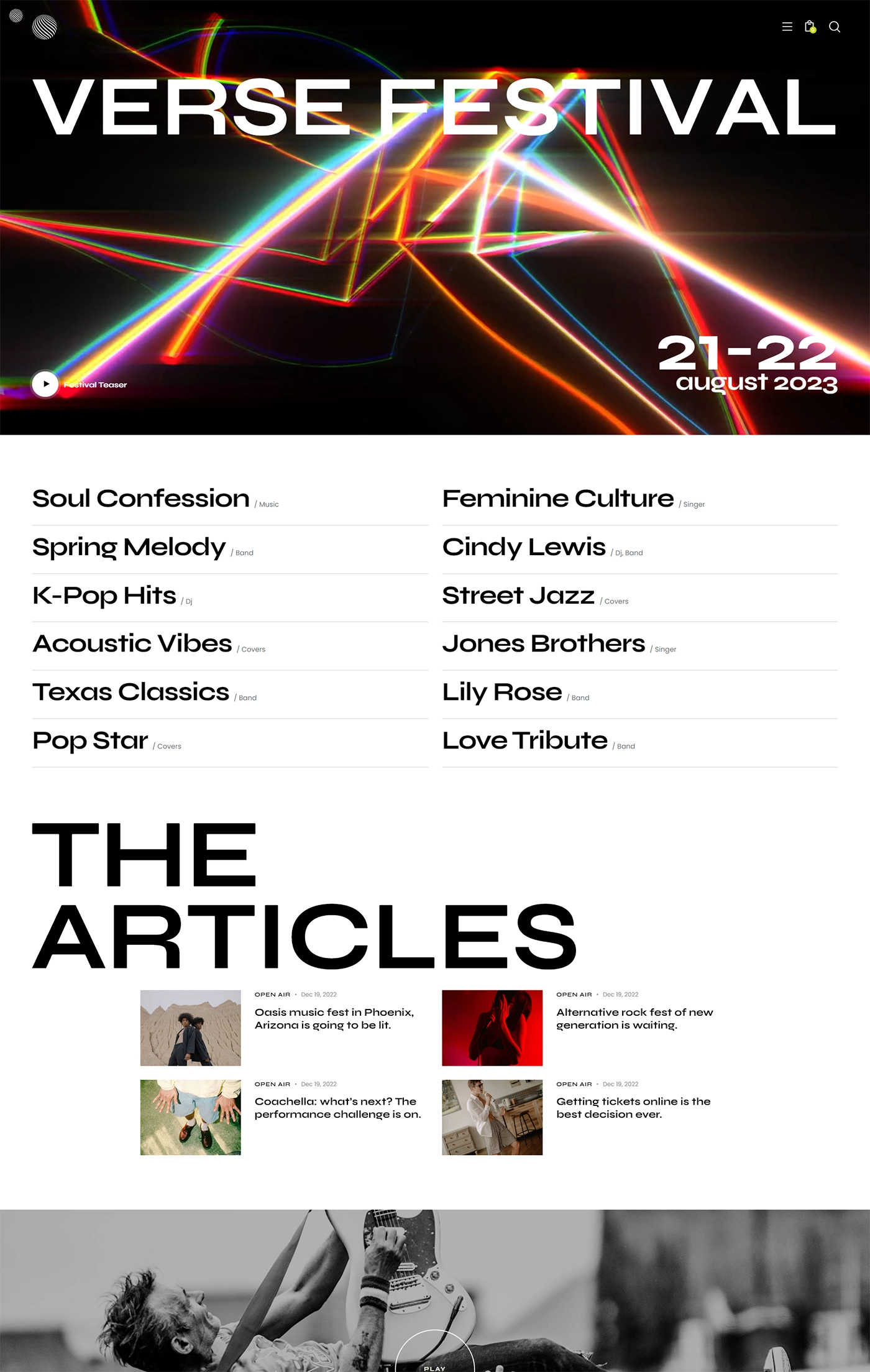 Verse - Radio & Concert WordPress Theme