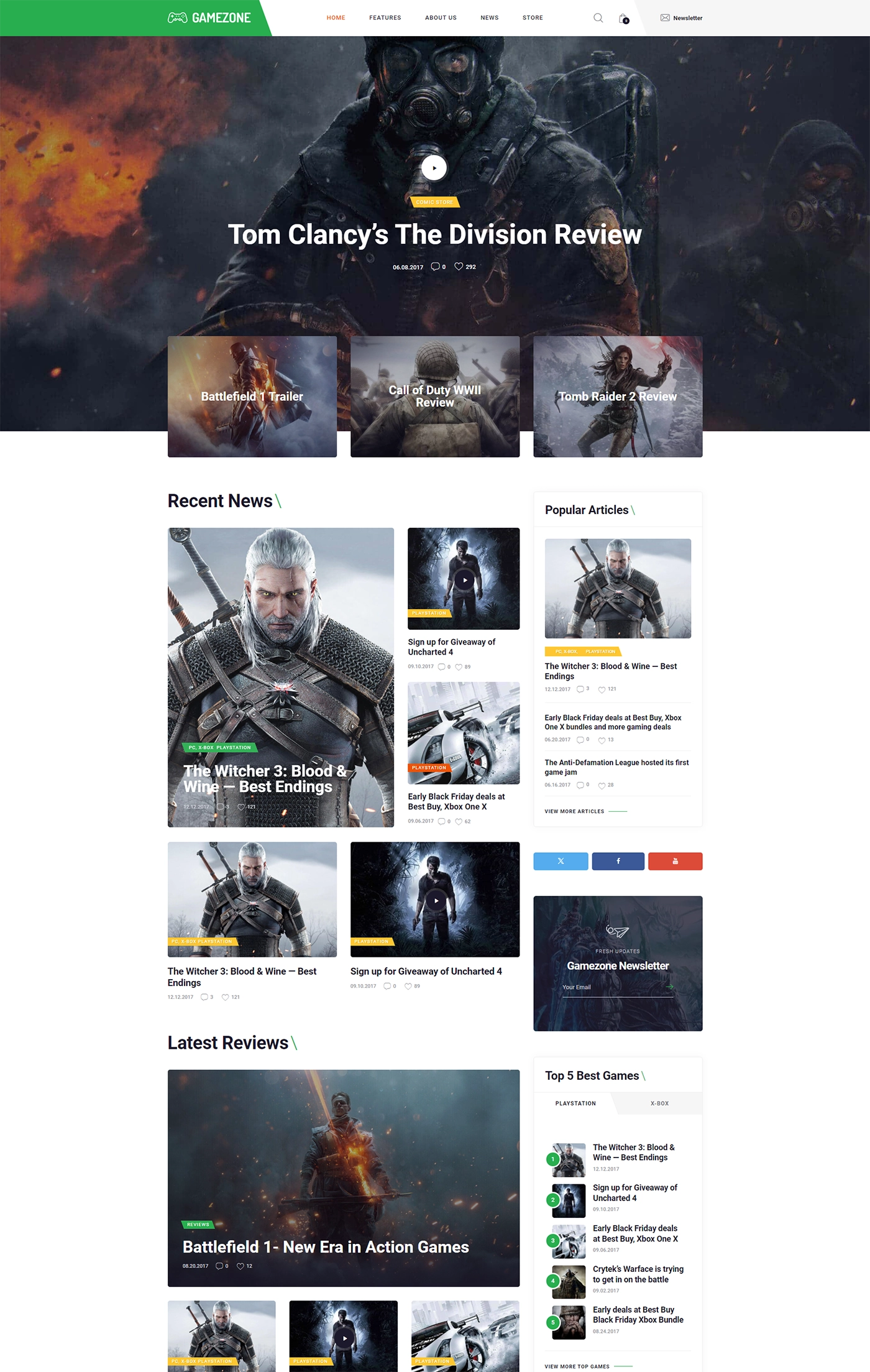 Gamezone - Video Gaming Blog & Esports Store WordPress Theme