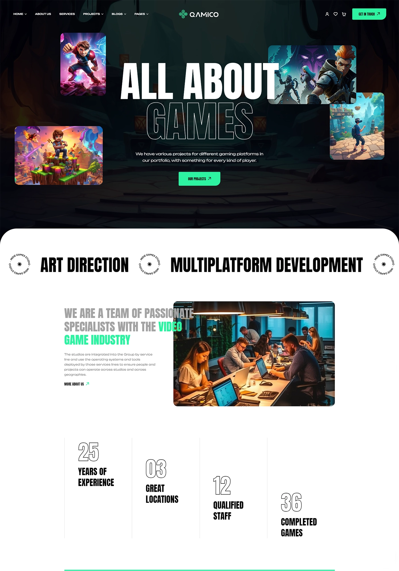 Qamico - Indie Games Studio & Game WordPress Theme