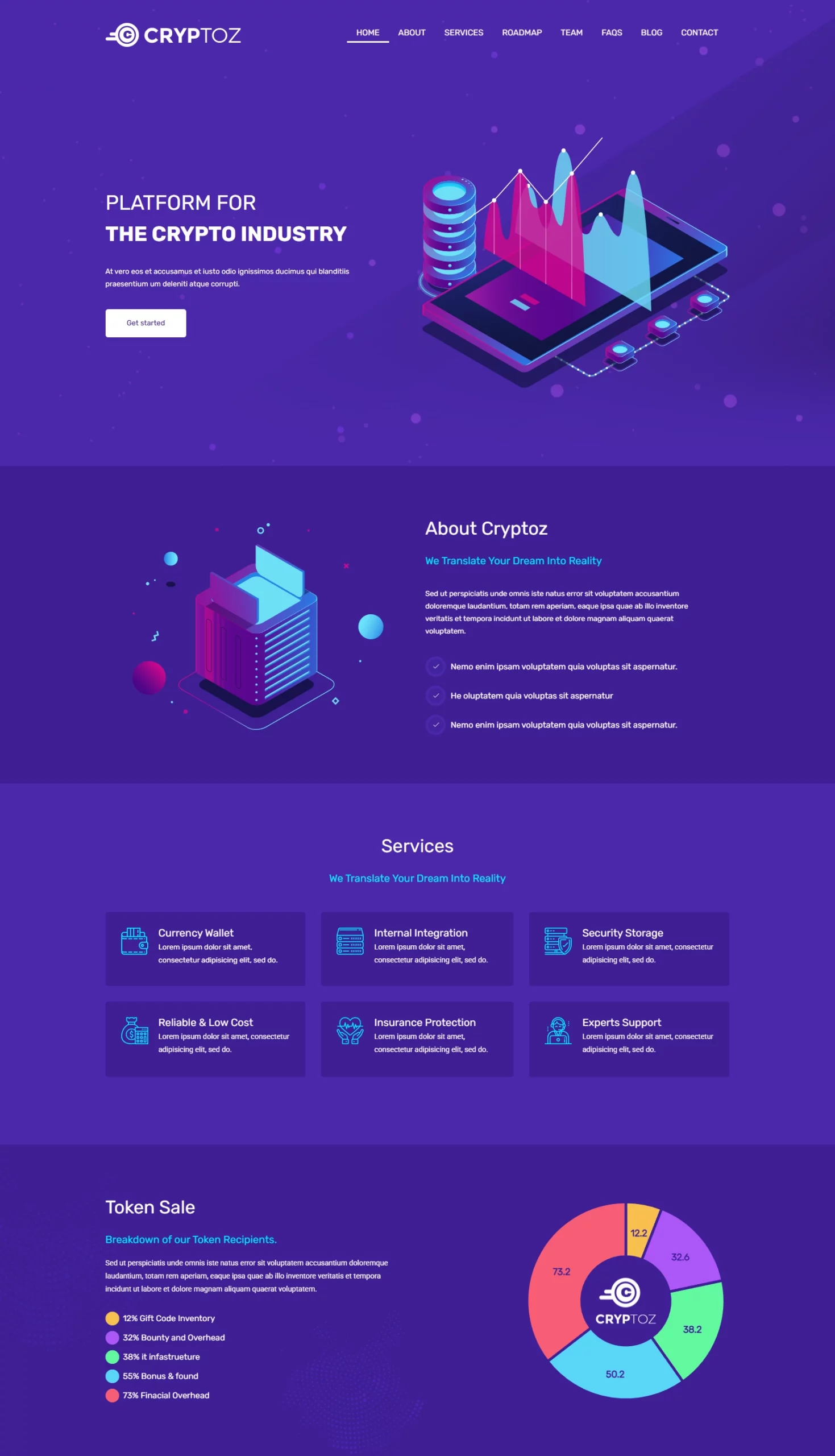 Cryptoz - ICO and Cryptocurrency WordPress Theme