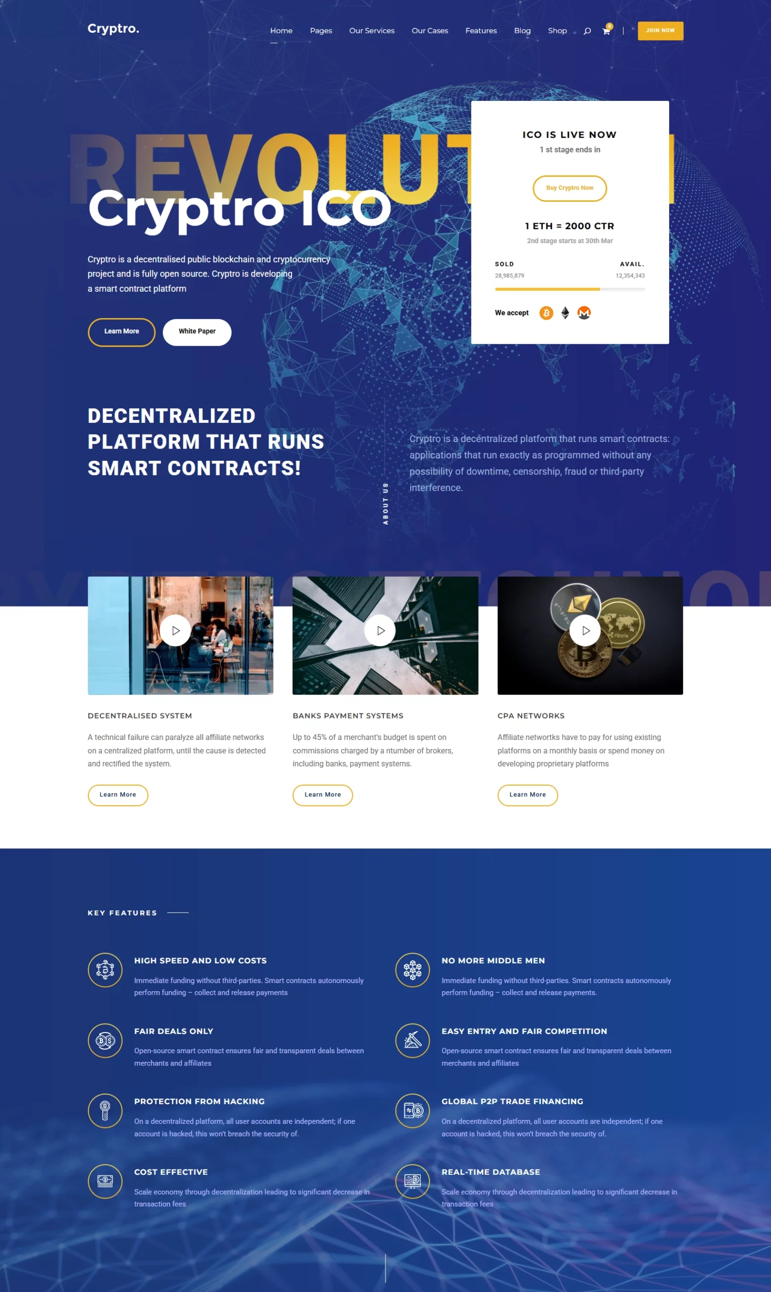 Cryptro - Crypto, NFT, Blockchain, Bitcoin WordPress